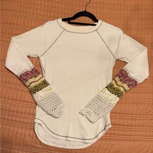 Free People Beige Knit Sweater